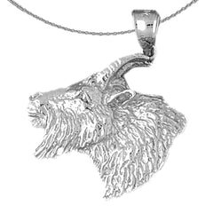 Sterling Silver Goat Pendant (Rhodium or Yellow Gold-plated)