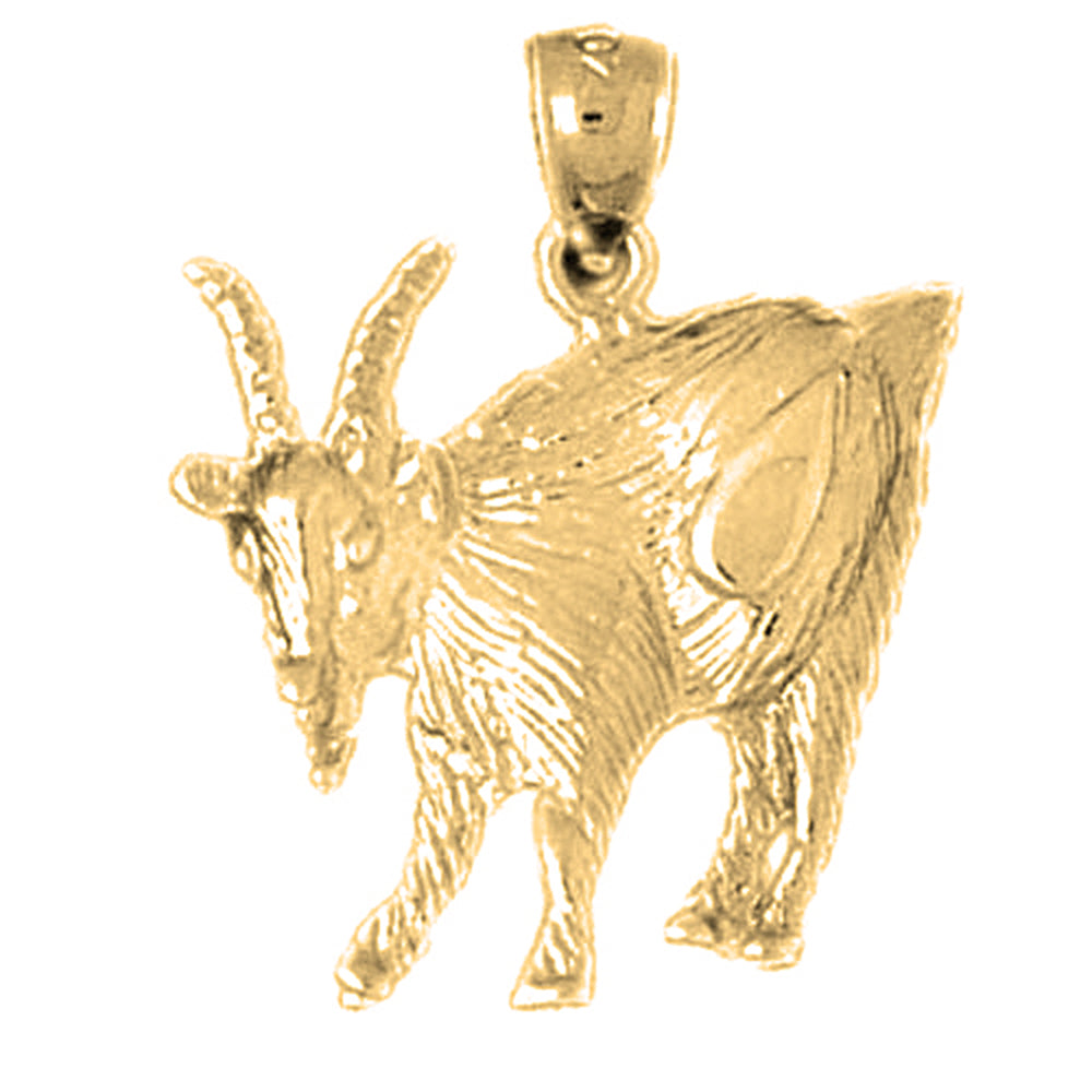 10K, 14K or 18K Gold Goat Pendant