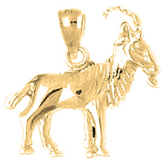 Colgante de cabra de plata de ley (bañado en rodio o oro amarillo)