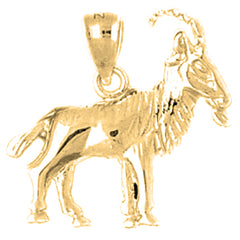 Sterling Silver Goat Pendant (Rhodium or Yellow Gold-plated)