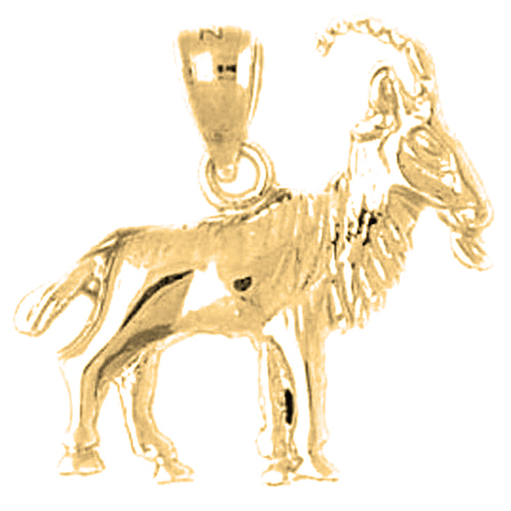 Yellow Gold-plated Silver Goat Pendant