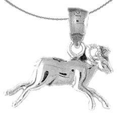 Sterling Silver Goat Pendant (Rhodium or Yellow Gold-plated)