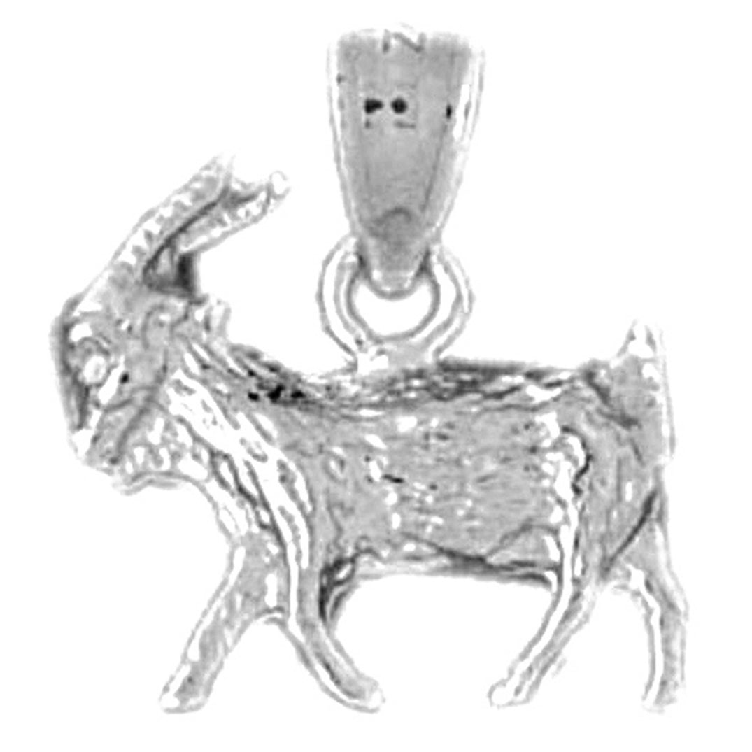 Sterling Silver 3D Goat Pendant