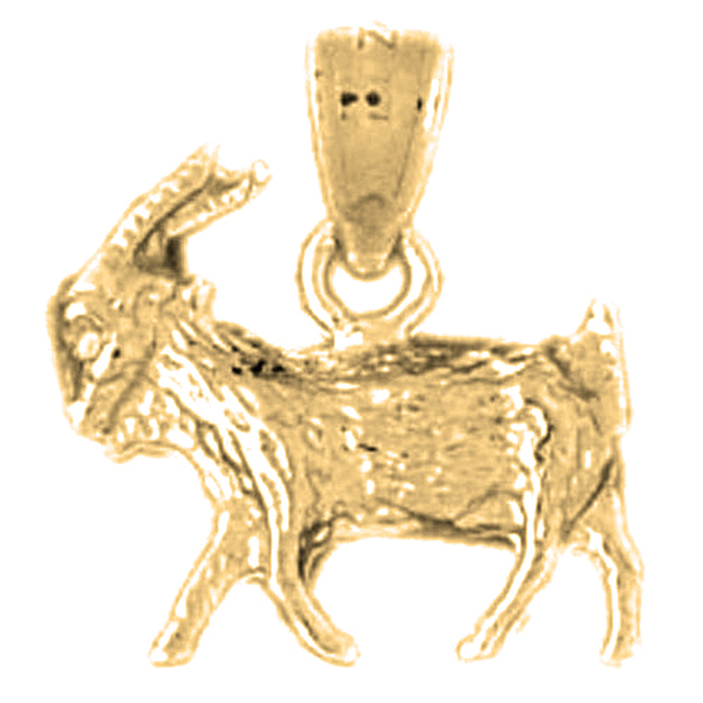 10K, 14K or 18K Gold 3D Goat Pendant