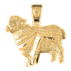 Yellow Gold-plated Silver Sheep Pendant