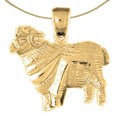 Sterling Silver Sheep Pendant (Rhodium or Yellow Gold-plated)