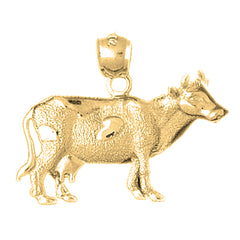 Yellow Gold-plated Silver Cow Pendant