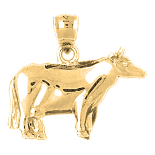 Yellow Gold-plated Silver Cow Pendant