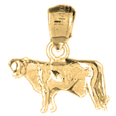 Yellow Gold-plated Silver Cow Pendant