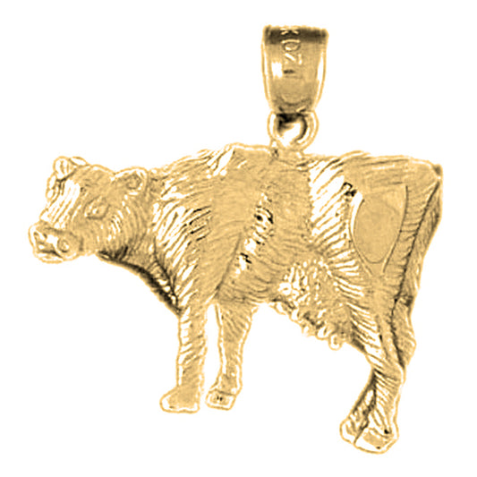 Yellow Gold-plated Silver Cow Pendant