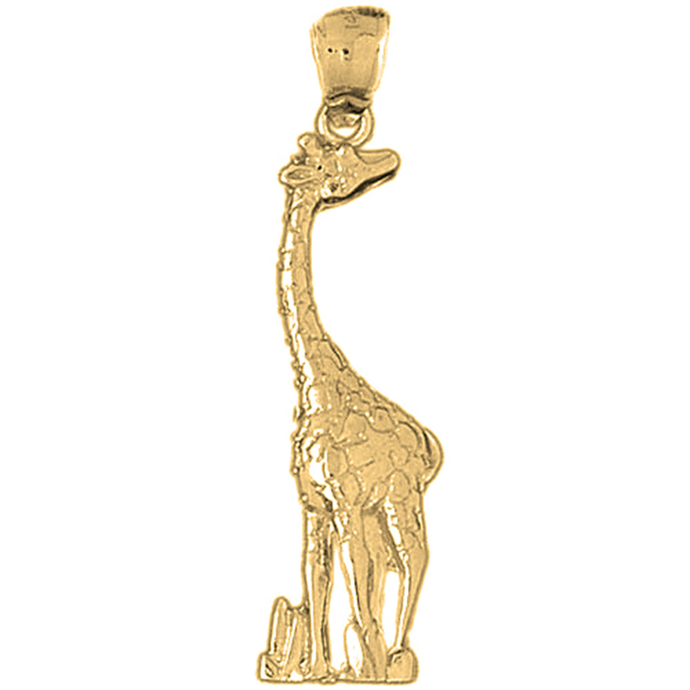 Yellow Gold-plated Silver Giraffe Pendant