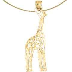 Sterling Silver Giraffe Pendant (Rhodium or Yellow Gold-plated)