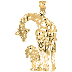 Yellow Gold-plated Silver Giraffe Pendant