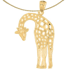 Colgante de jirafa de plata de ley (bañado en rodio o oro amarillo)