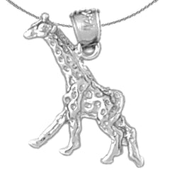 Giraffenanhänger aus Sterlingsilber (rhodiniert oder gelbvergoldet)