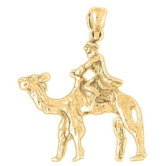Yellow Gold-plated Silver 3D Camel Pendant