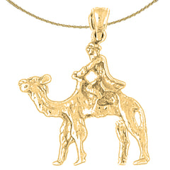 Sterling Silver 3D Camel Pendant (Rhodium or Yellow Gold-plated)