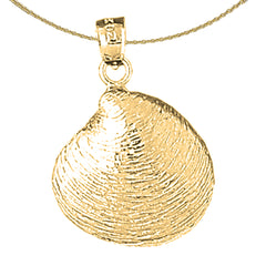 Sterling Silver Shell Pendant (Rhodium or Yellow Gold-plated)