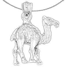 Sterling Silver 3D Camel Pendant (Rhodium or Yellow Gold-plated)
