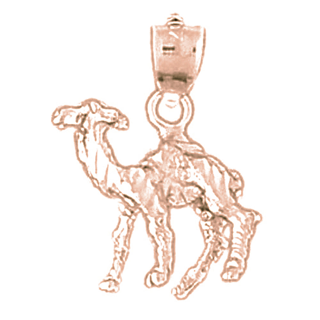 10K, 14K or 18K Gold 3D Camel Pendant