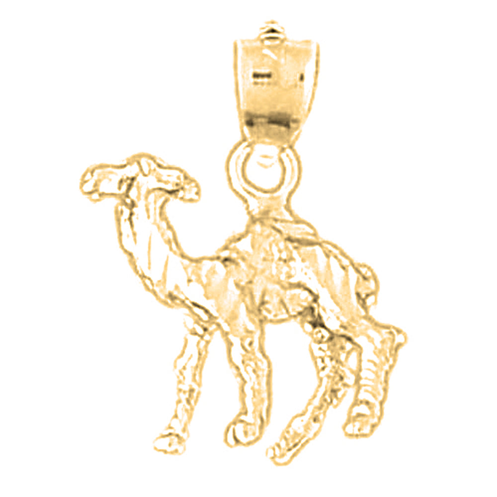 Yellow Gold-plated Silver 3D Camel Pendant