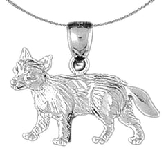 Sterling Silver Fox Pendant (Rhodium or Yellow Gold-plated)