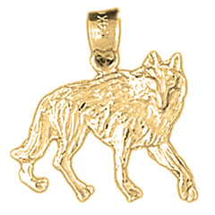 Yellow Gold-plated Silver Coyote Pendant