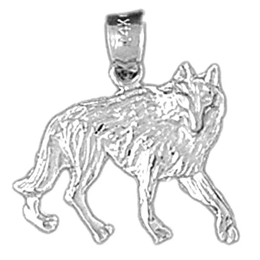 14K or 18K Gold Coyote Pendant