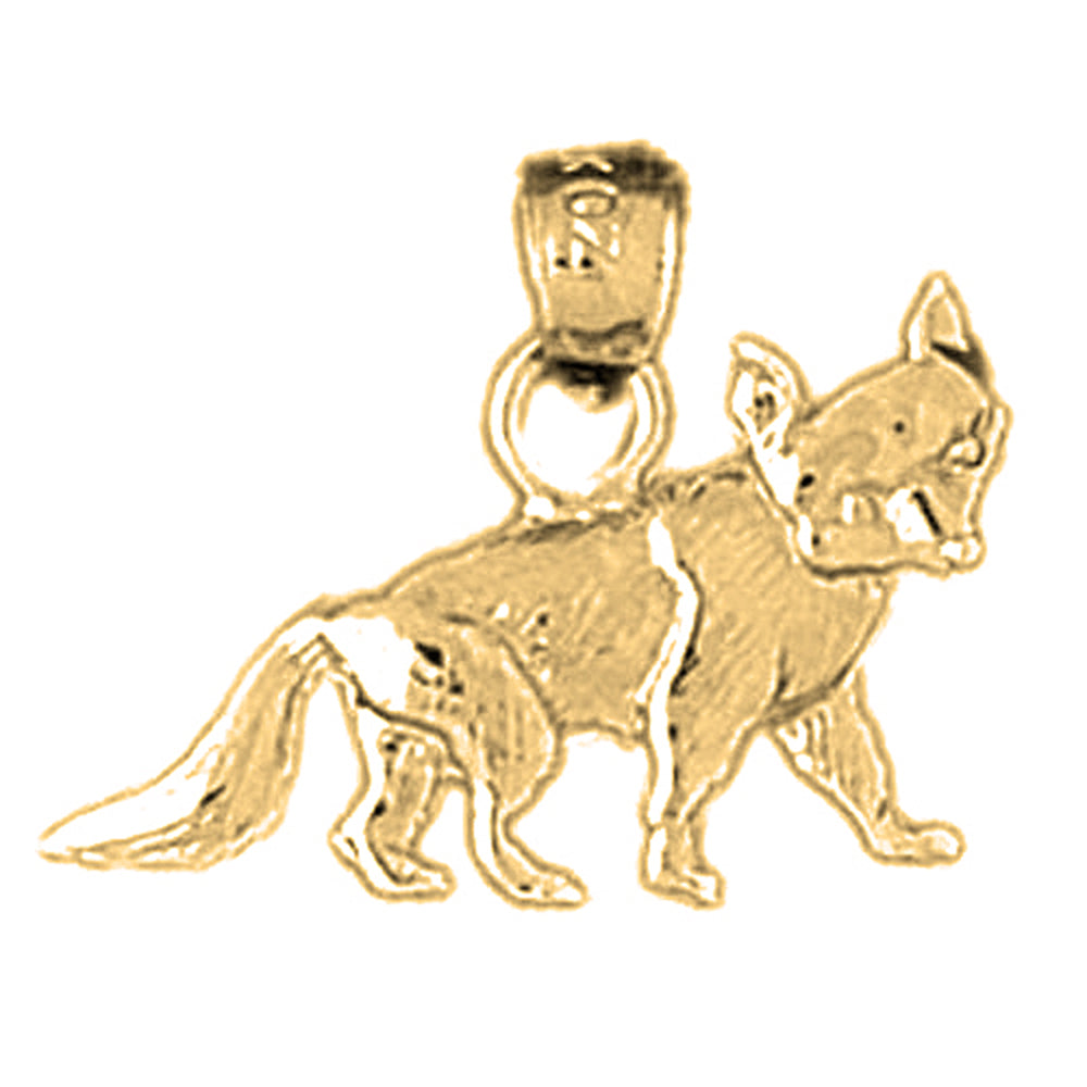 Yellow Gold-plated Silver Fox Pendant