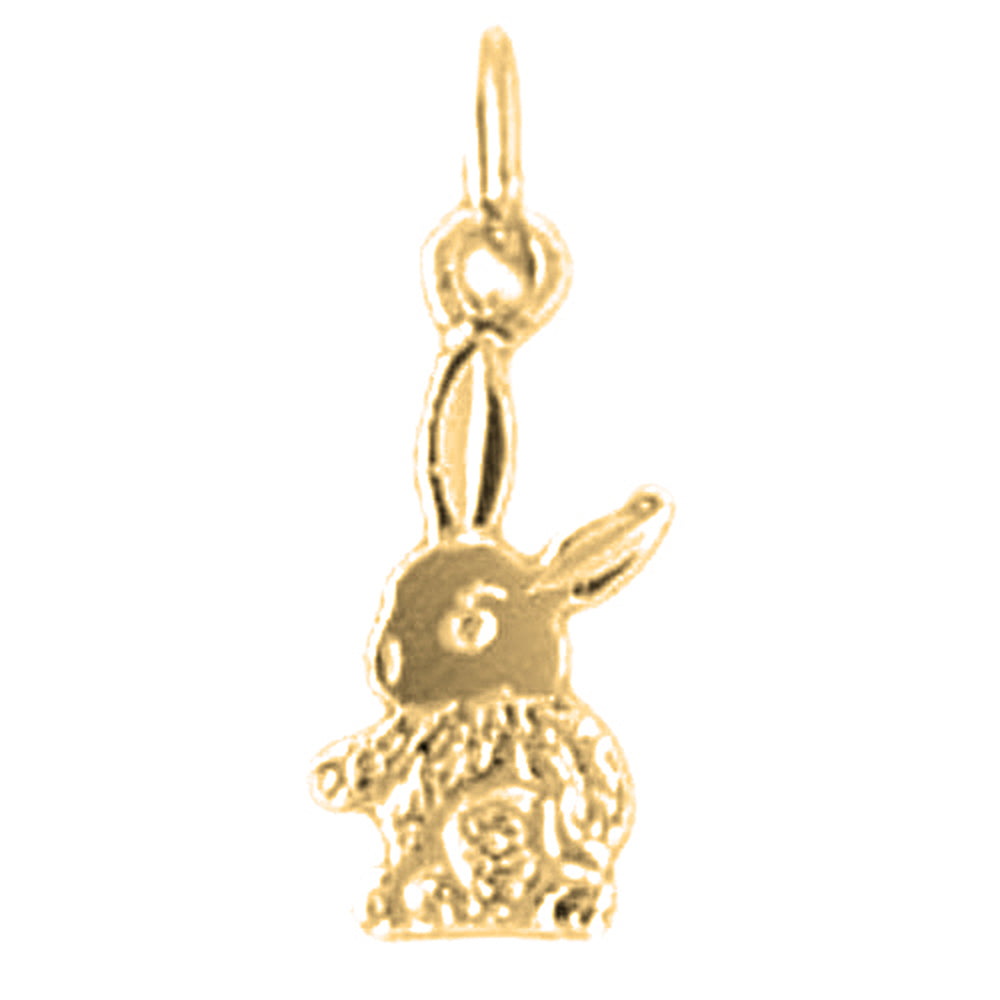 Yellow Gold-plated Silver Rabbit Pendant