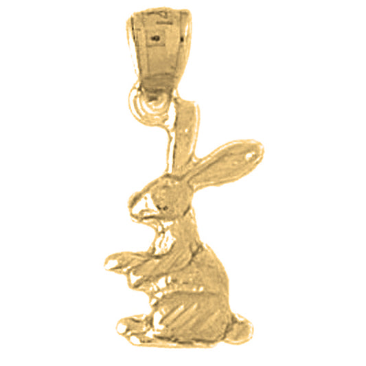 14K or 18K Gold Rabbit Pendant