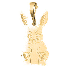 Yellow Gold-plated Silver Rabbit Pendant