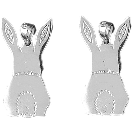 Sterling Silver 27mm Rabbit Earrings