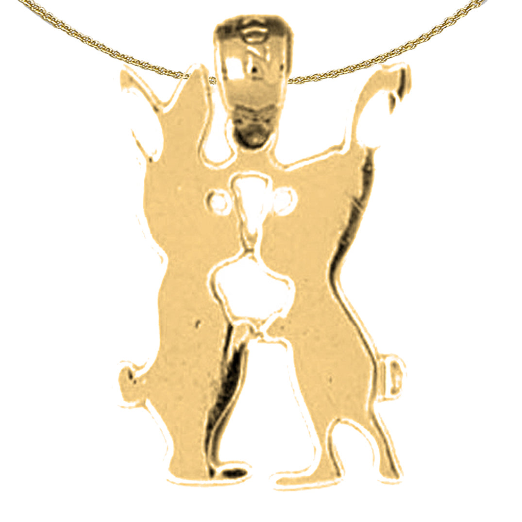 Sterling Silver Rabbit Pendant (Rhodium or Yellow Gold-plated)