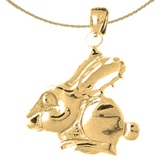 10K, 14K or 18K Gold Bunny Rabbit Pendant