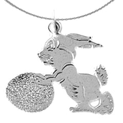 Sterling Silver Rabbit Pendant (Rhodium or Yellow Gold-plated)
