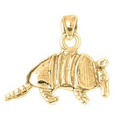 Yellow Gold-plated Silver 3D Armadillo Pendant