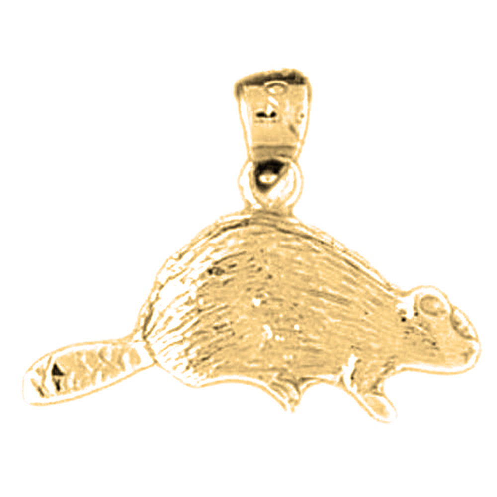 Yellow Gold-plated Silver Beaver Pendant