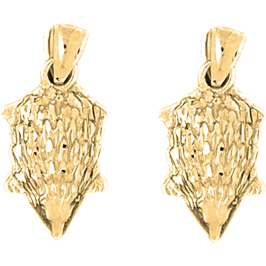 Yellow Gold-plated Silver 26mm Otter Earrings