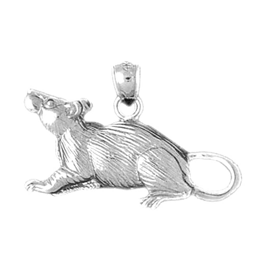 Sterling Silver Rat Pendant