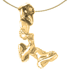 Sterling Silver 3D Mouse Pendant (Rhodium or Yellow Gold-plated)