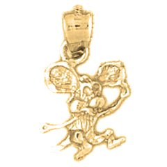 Yellow Gold-plated Silver Mouse Pendant