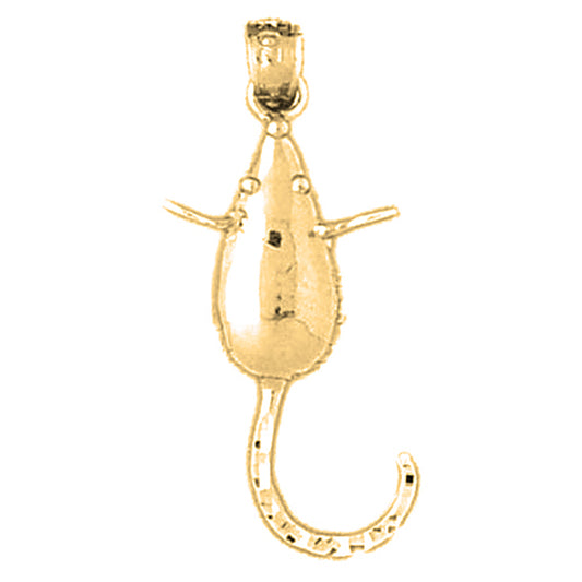 Yellow Gold-plated Silver Mouse Pendant