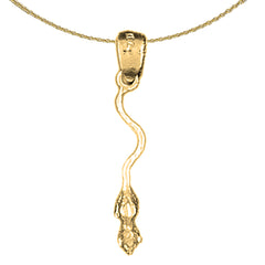 Sterling Silver Rat Pendant (Rhodium or Yellow Gold-plated)