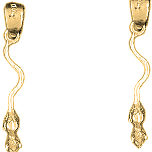 Yellow Gold-plated Silver 29mm Rat Earrings