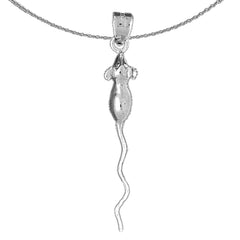 Sterling Silver Rat Pendant (Rhodium or Yellow Gold-plated)