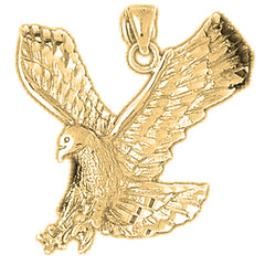 Yellow Gold-plated Silver Eagle Pendant