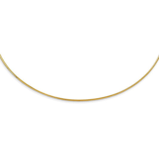 14K Yellow Gold 1.2mm Detachable Clasp Omega Chain
