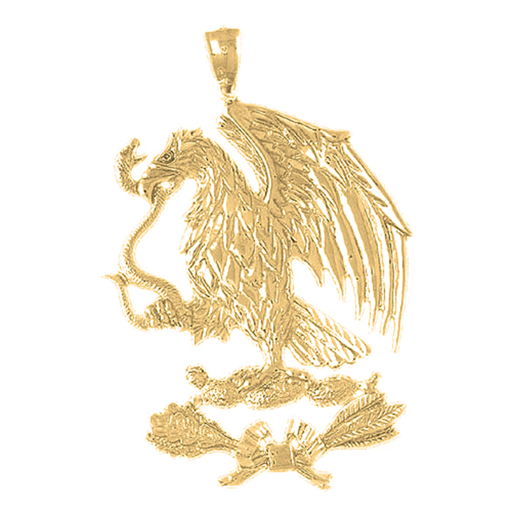 Yellow Gold-plated Silver Eagle Pendant