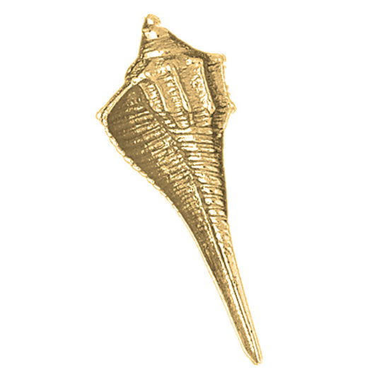 Yellow Gold-plated Silver Conch Shell Pendant